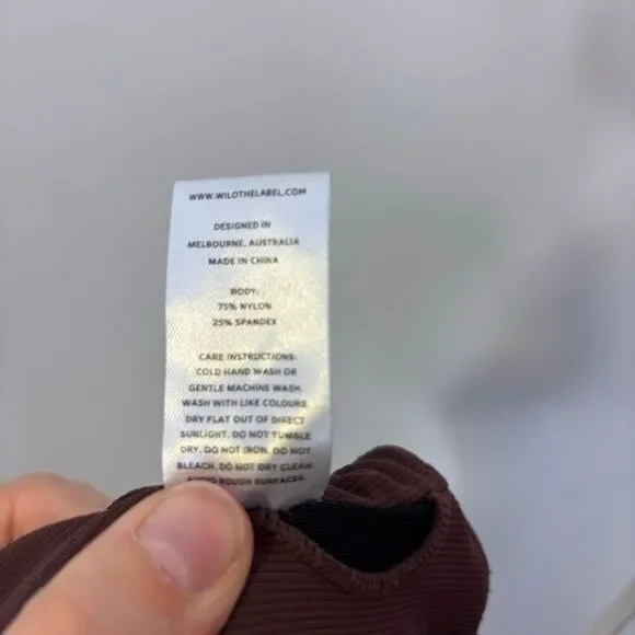 Wilo Brown Ribbed Wide Leg Athletic Jumpsuit Medium - Picture 9 of 9